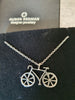 Solid Silver Bike Pendant Necklace