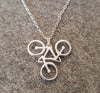 Silver Cycling Pendant Necklace 02