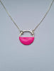 Sterling Silver and Bright Orange Geometric Enamel Necklace, 100% Handmade by Alison in her studio in Bath UK