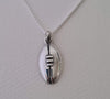 Silver Solid Rugby Ball Pendant Necklcae