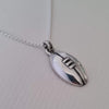 Silver Solid Rugby Ball Pendant Necklcae