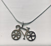 Solid Silver Bike Pendant Necklace