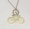 Silver Cycling Pendant Necklace 02