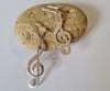 Silver treble clef, musical, hand cut drop earrings