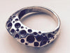 silver & oxidised dotty ring