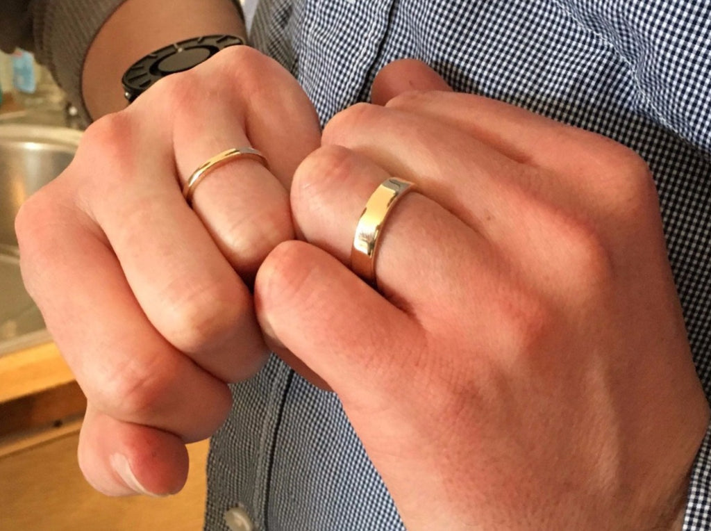 handmade 18ct Gold wedding rings