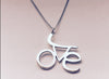 Silver LOVE Cycling Pendant Necklace