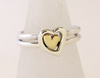 Silver & 9ct Gold 2 Interlocking Heart Rings