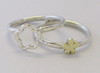 Silver & 9ct Gold 2 Interlocking Flower Rings