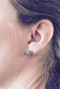Silver Lined Stud Earrings